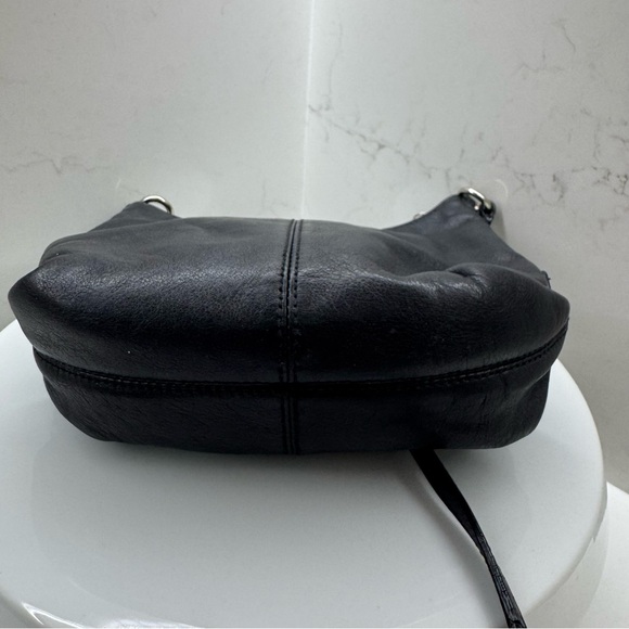 Coach Black Leather Pleated Crossbody Bag - Picture 6 of 10